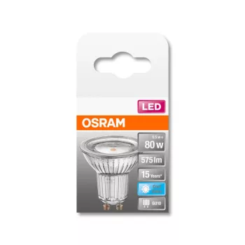 OSRAM Star LED spot, GU10 foglalat, 6,9W, 4000K, 575lm, hideg fehér, energiatakarékos, 120°