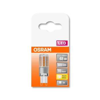 OSRAM Star LED kapszula izzó, G9 foglalat, 4,8W, 2700K, 600lm, meleg fehér, energiatakarékos
