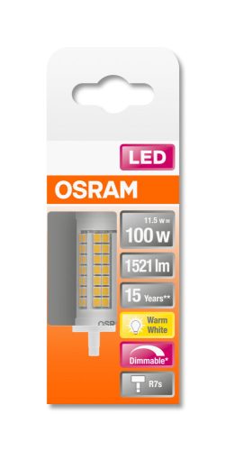 OSRAM Superstar dimmelhető LED ceruza, plasztik búra, 11,5W 1521lm 2700K R7s, átlagos élettartam: 15000 óra, fényszín: meleg fehér LED SST LINE DIM 78.0 mm 100 11.5W 2700K R7s ( 4058075432536 )
