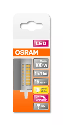 OSRAM Superstar dimmelhető LED ceruza izzó, R7s foglalat, 11,5W, 2700K, 1521lm, meleg fehér