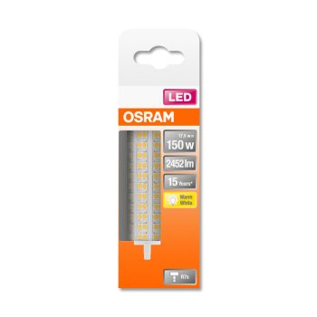 OSRAM Star LED ceruza izzó, átlátszó üveg búra, R7s foglalat, 17,5W, 2700K, 2452lm, meleg fehér