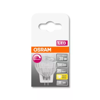 OSRAM Superstar LED spot, fényerő szabályozható, 4,5W, 2700K, 345lm, meleg fehér