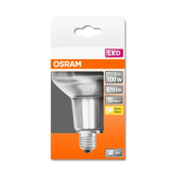 OSRAM Star LED spot, E27 foglalat, 9,1W, 2700K, 670lm, meleg fehér, energiatakarékos