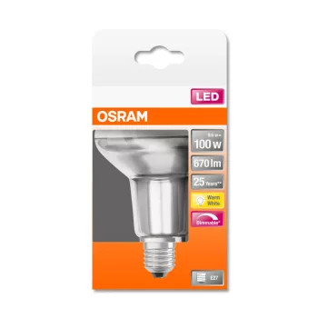 OSRAM Superstar LED spot, fényerő szabályozható, E27 foglalat, 9,6W, 2700K, 670lm, meleg fehér