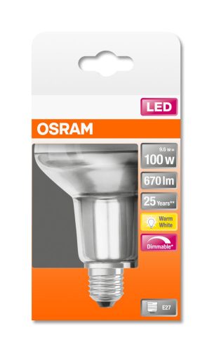 OSRAM Superstar dimmelhető LED R80 spot, matt üveg búra, 9,6W 670lm 2700K E27, átlagos élettartam: 25000 óra, fényszín: meleg fehér LED SST R80 DIM 100 36° 9.6W 2700K E27 ( 4058075433281 )