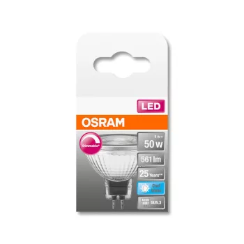 OSRAM Superstar LED spot, fényerő szabályozható, GU5.3 foglalat, 7,8W, 4000K, 621lm, hideg fehér