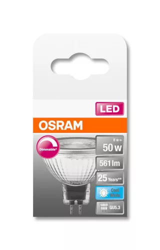 OSRAM Superstar LED spot, fényerő szabályozható, GU5.3 foglalat, 7,8W, 4000K, 621lm, hideg fehér
