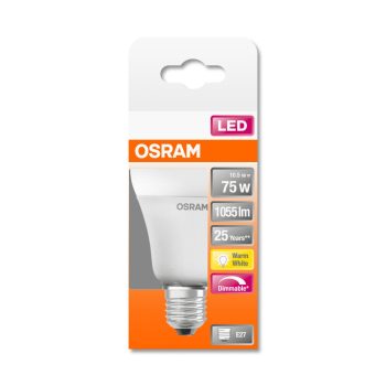 OSRAM Superstar dimmelhető LED izzó, körte forma, E27 foglalat, 11W, 2700K, 1055lm, meleg fehér