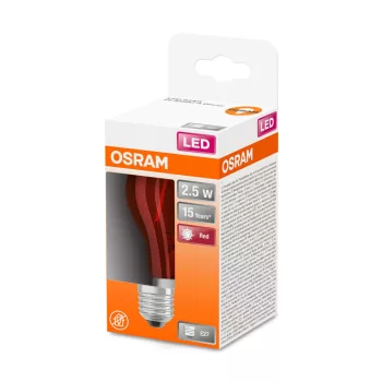 OSRAM Star LED dekor izzó, körte forma, átlátszó búra, átlátszó búra, E27 foglalat, 2,5W