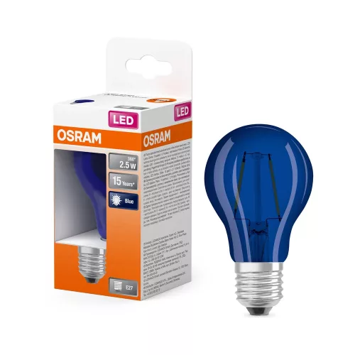 OSRAM Star LED speciális dekor színes izzó, kék színű, átlátszó búra, E27 foglalat, 2,5W, 10lm