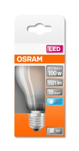 OSRAM Star LED izzó, körte forma, matt üveg búra, E27 foglalat, 11W, 4000K, 1521lm, hideg fehér
