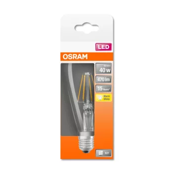 OSRAM Star LED Edison körte izzó, E27 foglalat, 4,5W, 2700K, 470lm, meleg fehér, 143mm hosszú