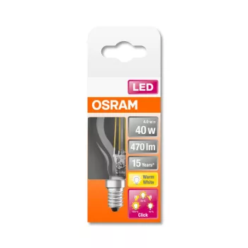 OSRAM Star LED kisgömb izzó, kisgömb forma, E14 foglalat, 4W, 2700K, 470lm, meleg fehér