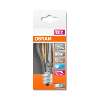 OSRAM Superstar dimmelhető LED izzó, körte forma, E27 foglalat, 8,5W, 4000K, 1055lm, hideg fehér