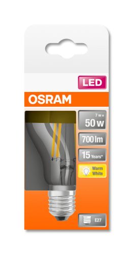 OSRAM Star arany tetőtükrös LED körte, üveg búra, 6,5W 700lm 2700K E27, átlagos élettartam: 15000 óra, fényszín: meleg fehér LED ST CL A MIRROR GOLD 54 FIL 6.5W 2700K E27 ( 4058075435346 )