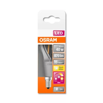 OSRAM Star+ LED kisgömb izzó, kisgömb forma, E14 foglalat, 4,5W, 2700K, 470lm, meleg fehér