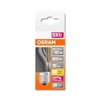 OSRAM Superstar LED kisgömb izzó, kisgömb forma, E27 foglalat, 4,5W, 2700K, 470lm