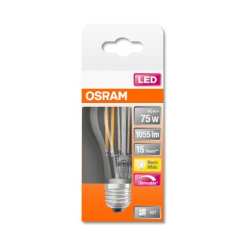 OSRAM Superstar dimmelhető LED izzó, körte forma, E27 foglalat, 8,5W, 2700K, 1055lm, meleg fehér