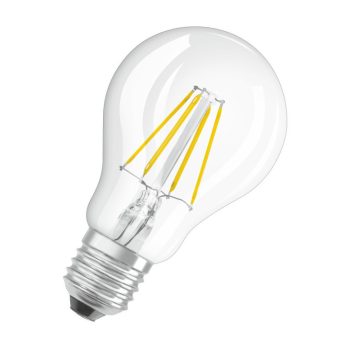 OSRAM Value LED izzó, körte forma, átlátszó üveg búra, E27 foglalat, 4W, 2700K, 470lm, meleg fehér