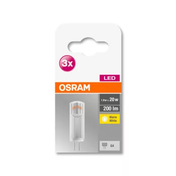 OSRAM Base LED kapszula izzó, G4 foglalat, 1,8W, 2700K, 200lm, meleg fehér, 3 db-os csomag