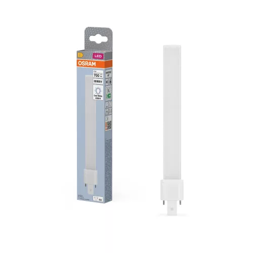OSRAM Dulux S LED kompakt fénycső, matt búra, G23 foglalat, 6W, 700lm, 4000K semleges fehér, 220mm