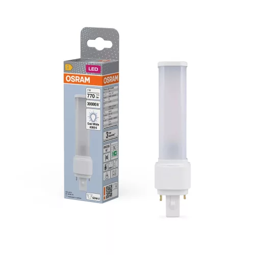 OSRAM Dulux D kompakt fénycső, G24d foglalat, 7W, 4000K, 770lm, természetes fehér