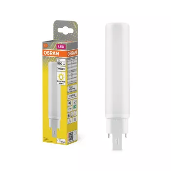 OSRAM Dulux D/E kompakt fénycső, matt plasztik búra, G24q-3 foglalat, 10W, 3000K, 990lm, meleg fehér