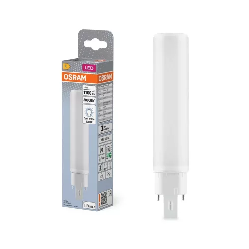 OSRAM Dulux D/E kompakt fénycső, G24q-3 foglalat, 10W, 4000K, 1100lm, természetes fehér