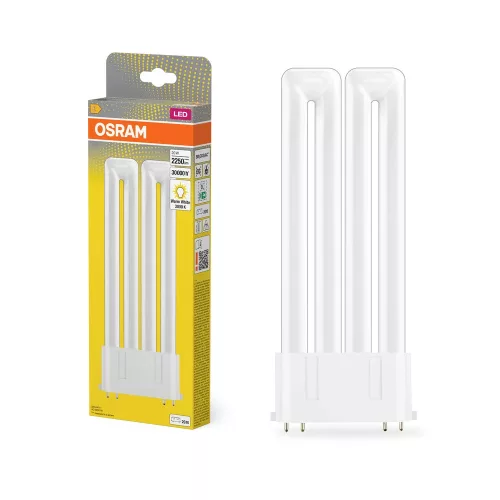 OSRAM Dulux F LED kompakt fénycső, üveg búra, 2G10 foglalat, 20W, 2250lm, 3000K meleg fehér, 222mm
