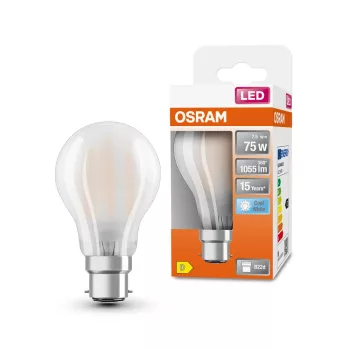 OSRAM Star LED izzó, matt plasztik búra, B22d foglalat, 7,5W, 1055lm, 4000K semleges fehér