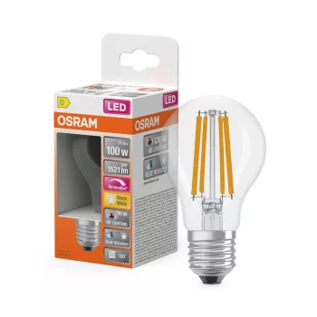OSRAM Superstar+ dimmelhető LED classic izzó, üveg, E27 foglalat, 11W, 1521lm, 2700K, filament