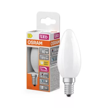 OSRAM Superstar+ dimmelhető LED izzó gyertya forma, matt búra, E14, 3,4W, 470lm, 2700K meleg fehér