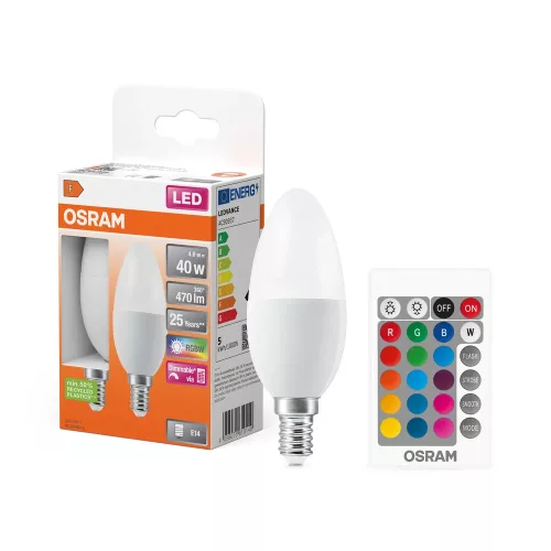 OSRAM Superstar+ dimmelhető LED izzó gyertya forma, E14, 4,9W, 470lm, 2700K meleg fehér 2db