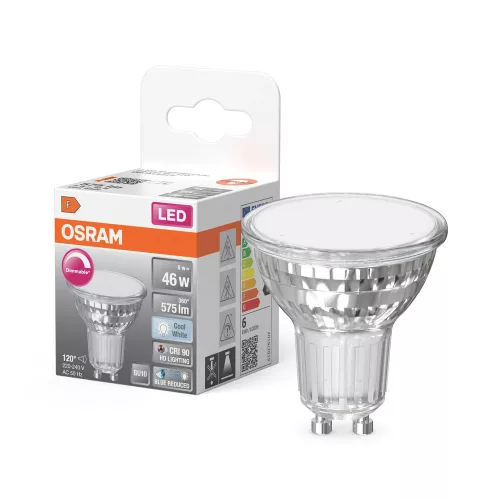 OSRAM Superstar+ dimmelhető LED izzó spot forma (PAR16), GU10, 6W, 575lm, 4000K semleges fehér