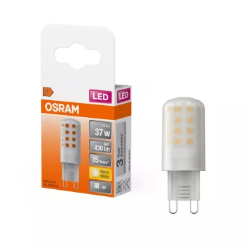 OSRAM LED kapszula izzó, matt plasztik, G9 foglalat, 4,2W, 2700K, 430lm, meleg fehér