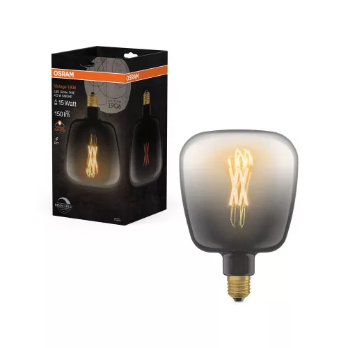 OSRAM Vintage 1906 LED globe izzó, füst üveg búra, E27 foglalat, 4,5W, 1600K, 150lm, meleg fehér
