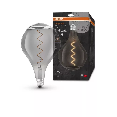 OSRAM Vintage 1906 dimm. LED, füst üvegszínű E27 foglalat, 4,5W, 150lm, 1700K extra meleg fehér