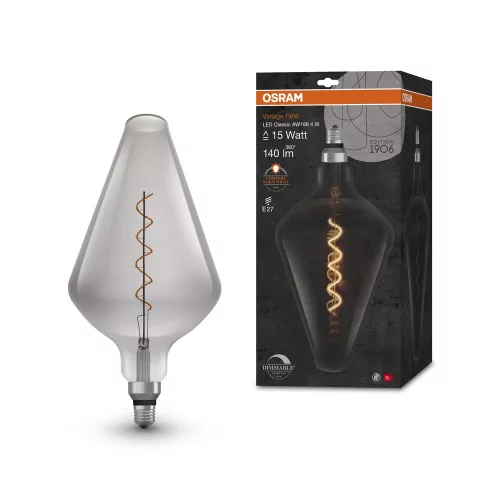 OSRAM Vintage 1906 dimmelhető LED AW193 izzó, füst üveg búra, E27, 4W, 140lm, 1800K extra meleg