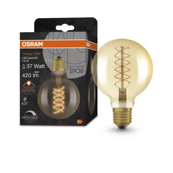 OSRAM Vintage 1906 LED globe izzó, arany üveg búra, E27 foglalat, 4,8W, 2200K, 420lm, meleg fehér