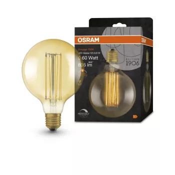 OSRAM Vintage 1906 LED Globe izzó arany üveg, E27 foglalat, 8,8W, 2200K, 806lm, 124mm átmérő