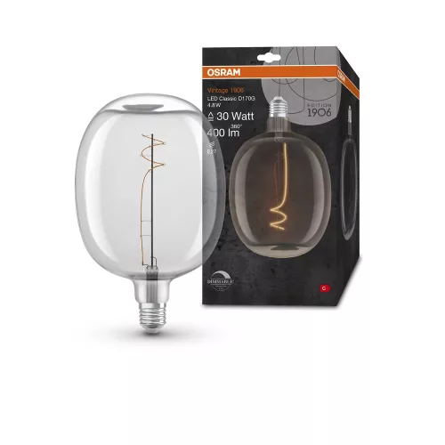 OSRAM Vintage 1906 dimmelhető LED gyertya izzó, átlátszó üveg, E27 foglalat, 4,8W, 400lm, 2700K