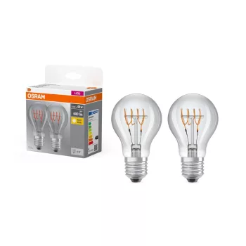 OSRAM Base LED izzó, classic forma, üveg búra, E27 foglalat, 5,9W, 600lm, 2700K meleg fehér 2db