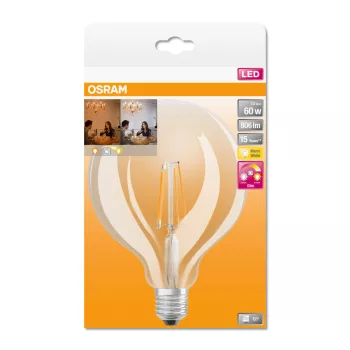 OSRAM Star+ LED edison izzó, körte forma, E27 foglalat, 7W, 2700K, 806lm, meleg fehér