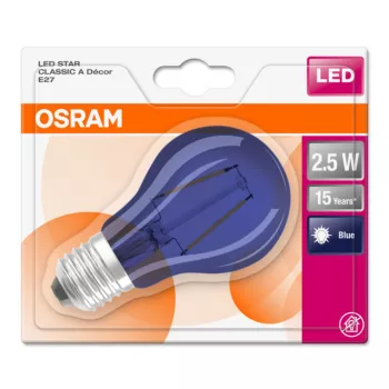 OSRAM Star LED dekor izzó, körte forma, átlátszó búra, átlátszó búra, E27 foglalat, 2,5W, 10lm