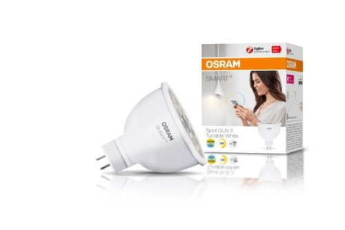 OSRAM SMART+ Zigbee vezérlésű, LED fényforrás, SPOT GU5.3, szabályozható, 5 W-os, változtatható színhőmérséklet: fehér 2700-6500 K, 350 lm, IP20, 20 000 óra, GU5.3, hangvezérelhető 4058075816657