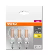 OSRAM Base LED kisgömb izzó, átlátszó üveg búra, E14 foglalat, 4W, 2700K, 470lm, meleg fehér