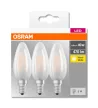 OSRAM Base LED gyertya izzó, matt üveg búra, E14 foglalat, 4W, 2700K, 470lm, 3 db csomag