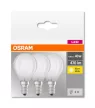 OSRAM Base LED kisgömb izzó, matt üveg búra, E14 foglalat, 4W, 2700K, 470lm, 3 db csomag