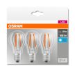 OSRAM Base LED izzó, körte forma, átlátszó üveg búra, E27 foglalat, 6,5W, 4000K, 806lm, hideg fehér