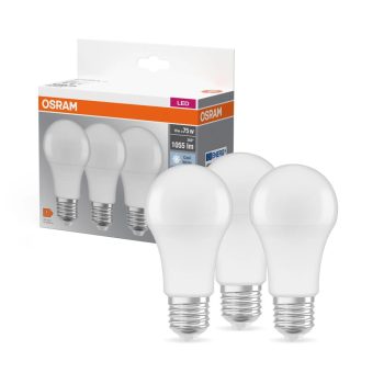 OSRAM Base LED izzó, classic forma, matt búra, E27 foglalat, 10W, 1055lm, 4000K semleges fehér 3db
